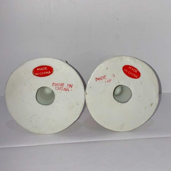 Vintage Porcelain Small Candle Stick Holders With Hand Painted Rose Design - Picture 8 of 12